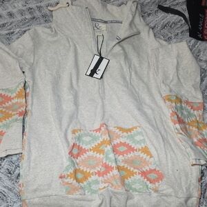 AMPERSAND AVE Light Gray Half-Zip Hoodie